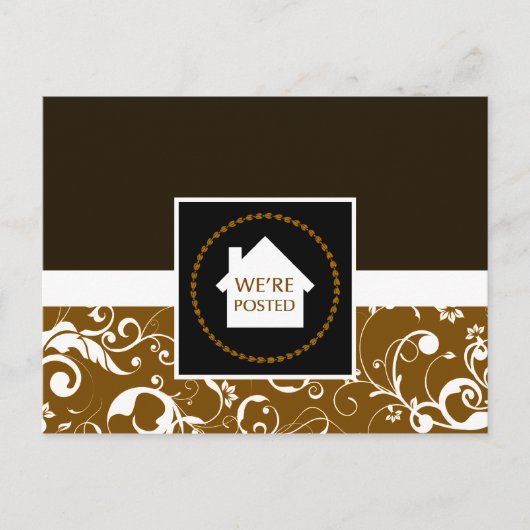 nous sommes postés faire-part : damask professionn (Devant)