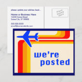 nous sommes postés faire-part : rayures rétro (Devant / Derrière)