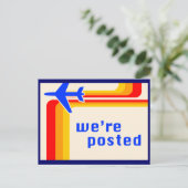 nous sommes postés faire-part : rayures rétro (Debout devant)