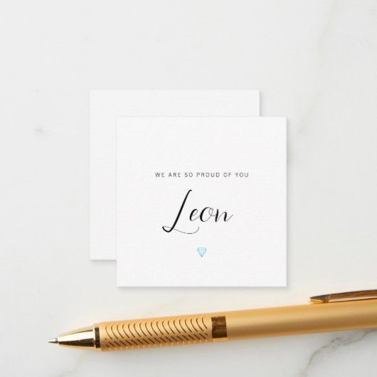 Nous Sommes Si Fiers De Vous, Avec Carte Diamond B (Devant/Arrière en situation)