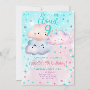 Nous sommes sur un nuage neuf invitation d'anniver