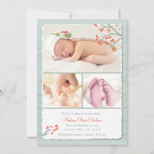 Nous sommes tombés dans l'amour Faire-part de nais (Devant)