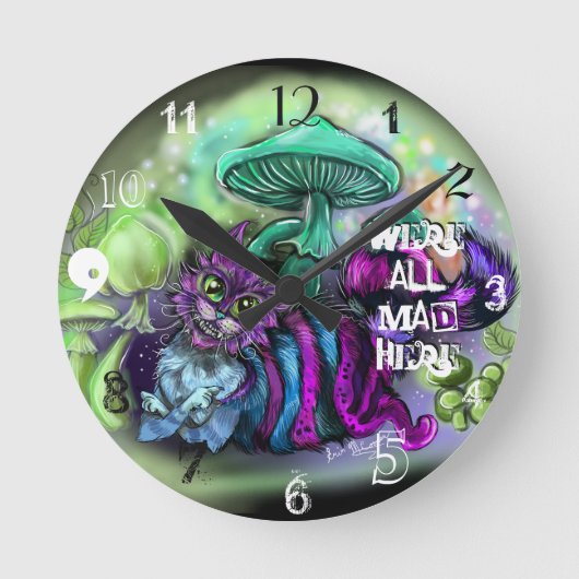 Nous sommes tous fous ici Horloge de chat (Recto)