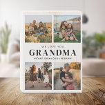 Nous t'aimons Grand-mère Personnalisé 4 Photo Coll<br><div class="desc">Dites que nous vous aimons à grand-mère cette saison de vacances avec un signe en bois cadeau de Noël personnalisé avec 4 de vos photos préférées et petits-enfants noms enfants. Tout le texte de cette conception est modifiable afin que vous puissiez ajouter votre propre message ou texte. Disponible dans une...</div>