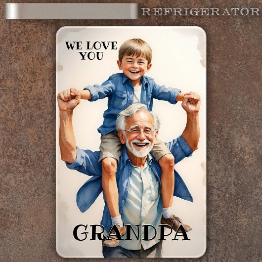 Nous t'aimons Grand-Père Photo Flexi Magnet