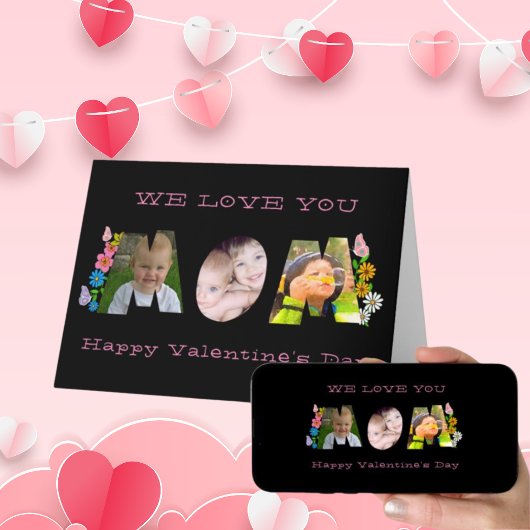 Nous t'aimons Maman carte photo de la Saint-Valent