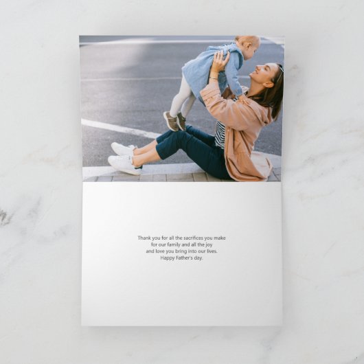 Nous t'aimons papa Carte photo manuscrit (Intérieur)