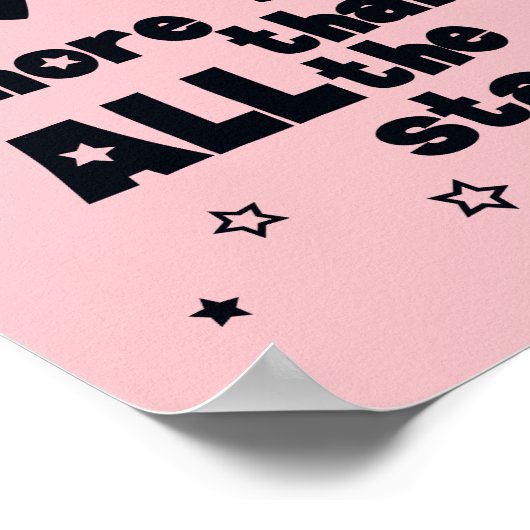 Nous t'aimons Pink Girl Typographic Nursery Poster (Coin)