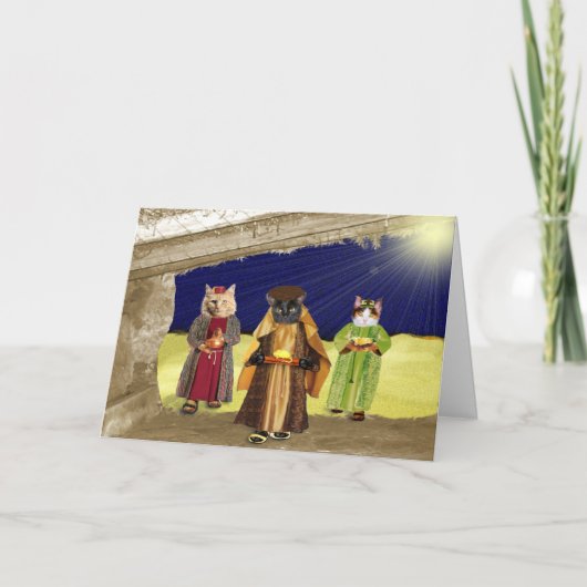 nous trois chats carte de noël (Devant)