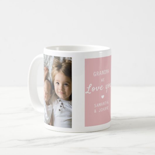 Nous Vous Aimons | 2 Collage photo | Café Mug (Devant gauche)