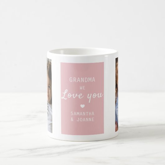 Nous Vous Aimons | 2 Collage photo | Café Mug (Centre)