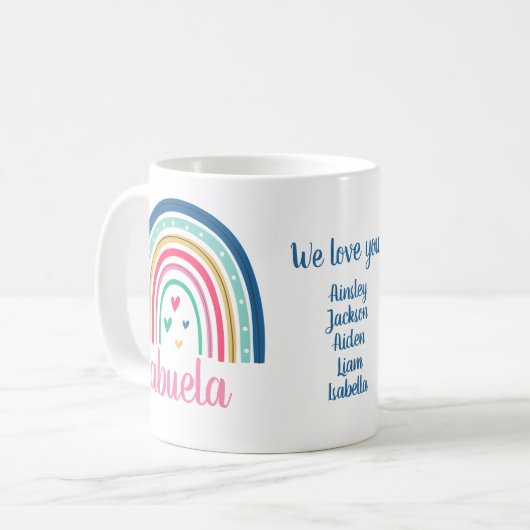 Nous Vous Aimons Abuela Rainbow Coffee Mug (Devant gauche)