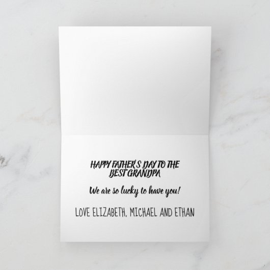 Nous Vous Aimons ! Carte fête des pères (Intérieur)