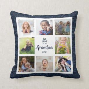 Nous vous aimons Grand-mère Coussin personnalisé