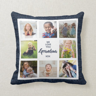 Nous vous aimons Grand-mère Coussin personnalisé a