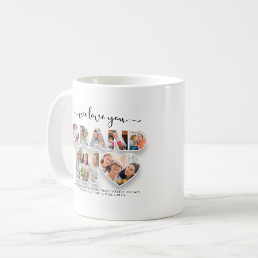 Nous Vous Aimons Grand-Mère Photo Mug (Devant gauche)