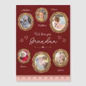 Nous Vous Aimons Grand-Mère Six Photo Red Magnet C (Devant)