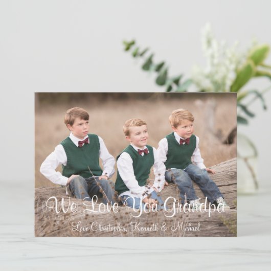 Nous Vous Aimons Grand-Père Carte Fête des pères (Debout devant)