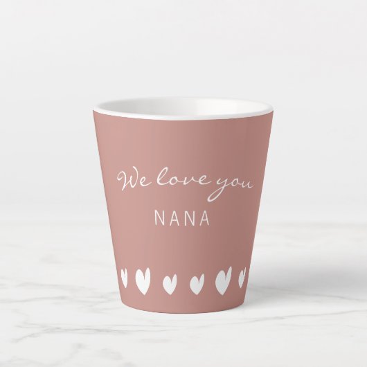 Nous vous aimons Nana Heart Saumon II Latte Mug (Devant)