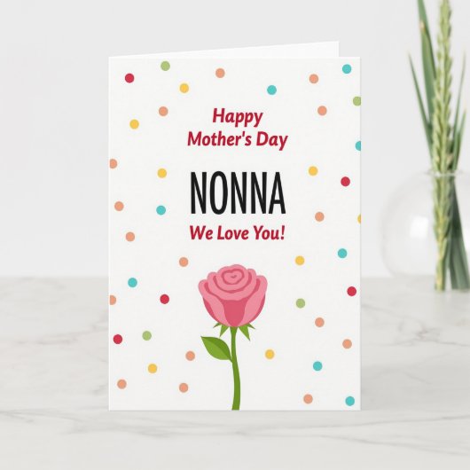 Nous vous aimons Nonna Rose Carte de design (Devant)