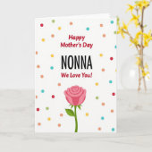 Nous vous aimons Nonna Rose Carte de design (Fleur jaune)