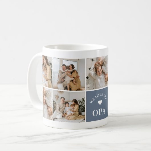 Nous Vous Aimons Opa Personnalisé Photo Café Mug (Devant gauche)
