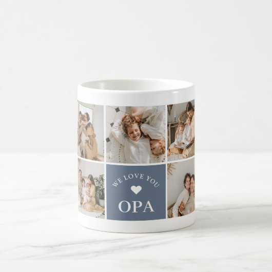 Nous Vous Aimons Opa Personnalisé Photo Café Mug (Centre)