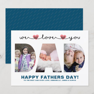 Nous Vous Aimons Papa Carte Photo de Fête des Pè