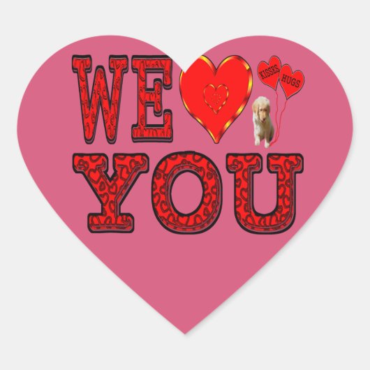 Nous Vous Aimons Sticker Coeur (Devant)