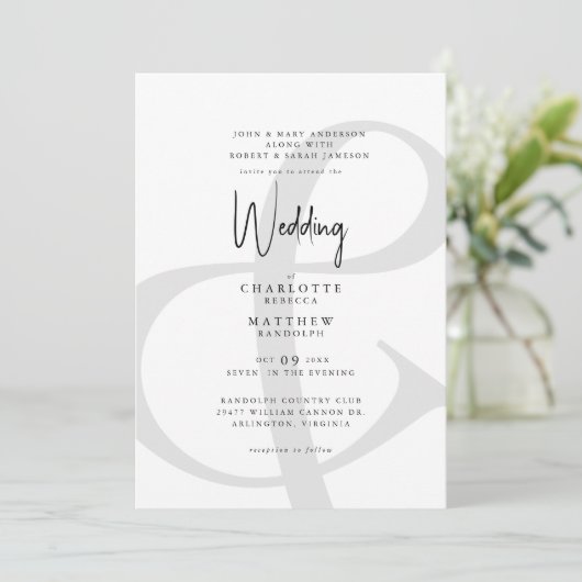 & Nous vous Invitation Mariage moderne (Debout devant)