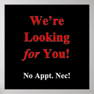 Nous vous recherchons Haircut Vente Poster Matte