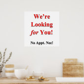 Nous vous recherchons Poster Matte (Cuisine)