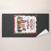 Nous vous sifflons un joyeux Catmas drôle de chat (Serviette de bain)