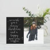 Nous Vous Souhaitons Joyeux Noël Black Gold Carte  (Debout devant)