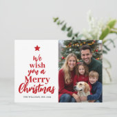 Nous Vous Souhaitons Un Joyeux Carte photo De Noël (Debout devant)