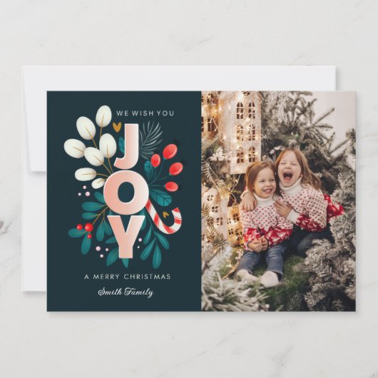 Nous Vous Souhaitons Un Joyeux Carte photo De Noël (Devant)