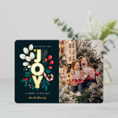 Nous Vous Souhaitons Une Carte Foil Photo De Noël (Debout devant)