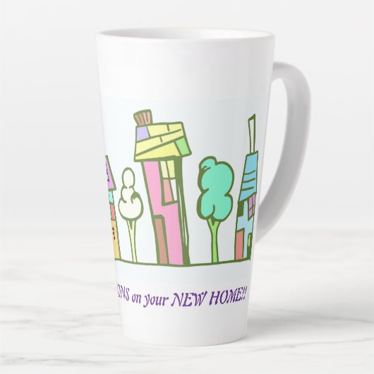 Nouveau Accueil Mug Latte Personnalisé Conçu Par E (Angle droit)