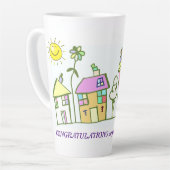 Nouveau Accueil Mug Latte Personnalisé Conçu Par E (Angle gauche)