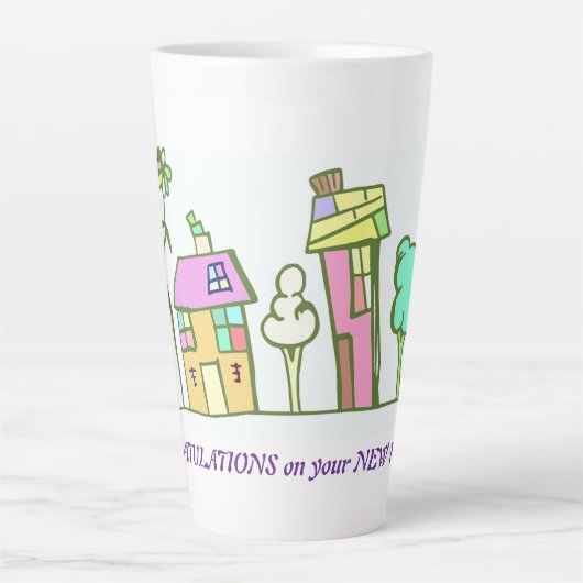 Nouveau Accueil Mug Latte Personnalisé Conçu Par E (Devant)