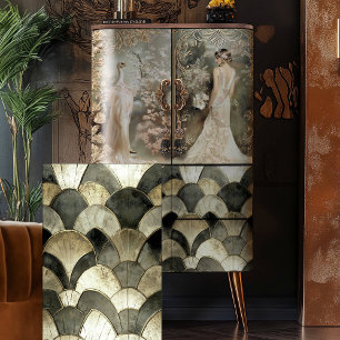 Nouveau Art Deco Herhalingspatroon Achtergrond teg Tissuepapier