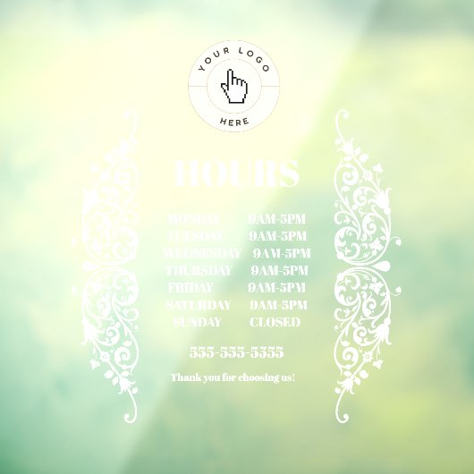 NOUVEAU ! Autocollant Heures d'Ouverture - Rectang (Feuille 3)