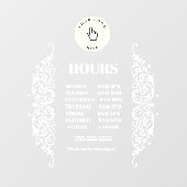 NOUVEAU ! Autocollant Heures d'Ouverture - Rectang (Feuille)