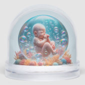 Nouveau Baby Boy Faire-part de naissance Snow Glob (Avant)