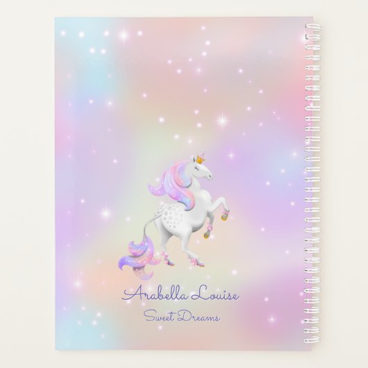 Nouveau Baby Delicate Pink Unicorn Planner (Dos)