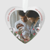 Nouveau bébé 1er Noël Argent Frame Holly & Pine (dos)