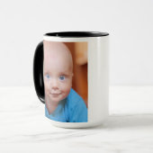 NOUVEAU BÉBÉ AJOUTER PHOTO CUSTOM Coffee Mug (Devant gauche)