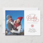 Nouveau bébé amusant Noël Grossesse Faire-part (Devant)