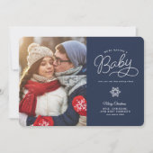 Nouveau bébé amusant Noël Grossesse Faire-part (Devant)