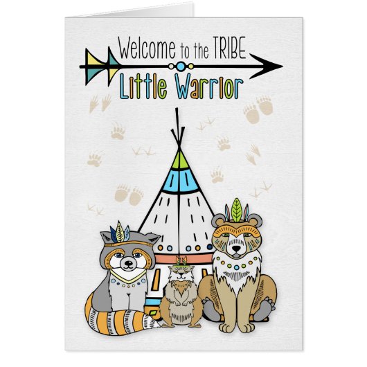 Nouveau bébé Bienvenue à la Tribe Petit Guerrier (Devant)